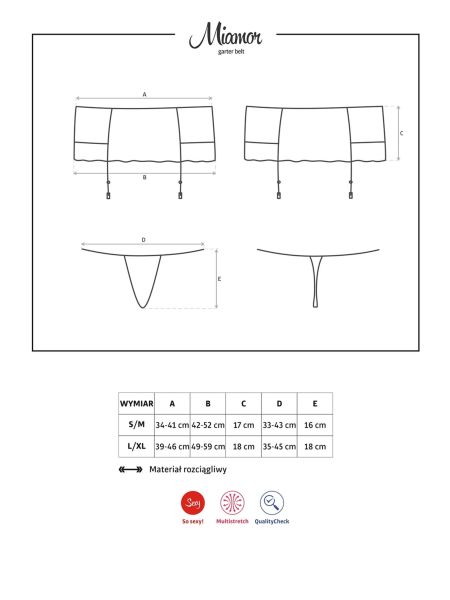 Komplet pas do pończoch stringi koronka Miamor L/XL - 3