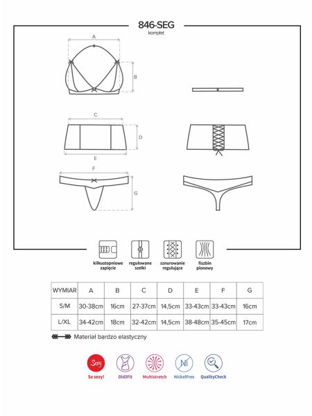 Stringi pas biustonosz sex komplet 846-SEG-1 L/XL - 3