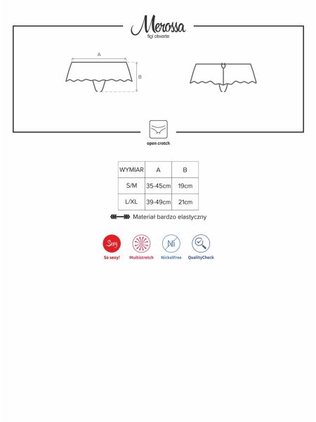 Koronkowe figi otwarty krok rozcięte Merossa L/XL - 5