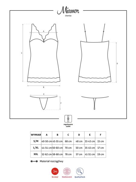 Elegancka sexy koszulka stringi komplet Miamor L/XL - 3