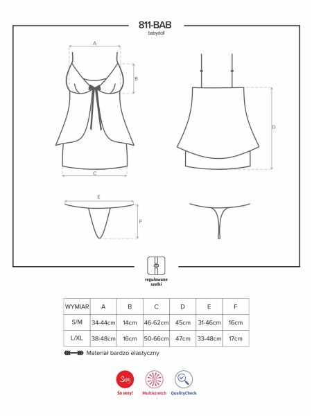 Babydoll koszulka stringi komplet 811-BAB-4 L/XL - 3