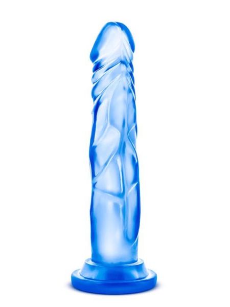 Dildo - sztuczny męski członek żelowy niebieski 17 cm - 3