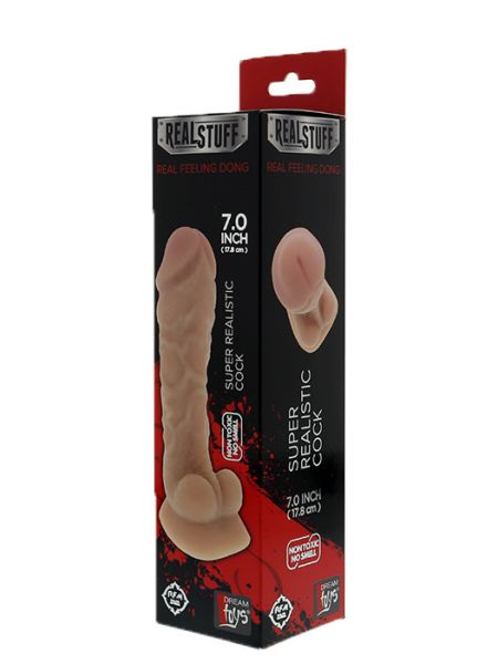 Dildo realistyczne z przyssawką naturalny kolor 18 cm