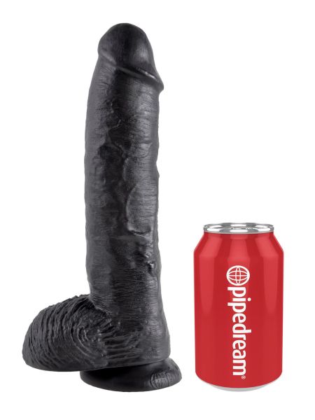 Dildo-COCK 10 INCH W/ BALLS BLACK - 5