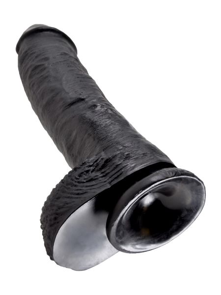 Dildo-COCK 10 INCH W/ BALLS BLACK - 7