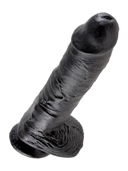 Dildo-COCK 10 INCH W/ BALLS BLACK - 2