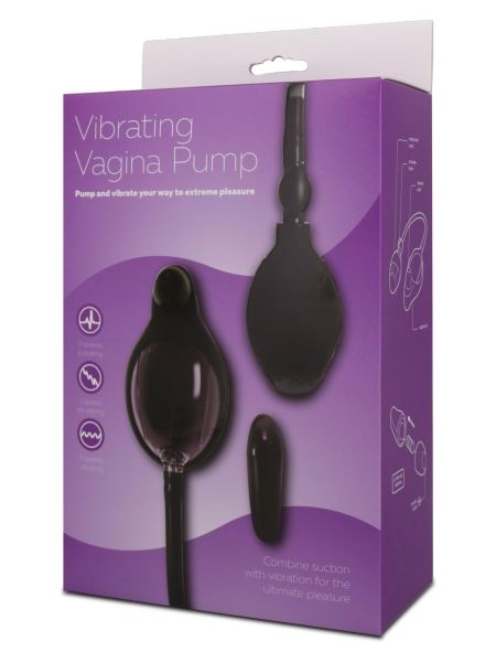 Pompka-VIBRATING VAGINA PUMP BLACK - 4