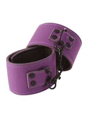 Kajdanki-LUST BONDAGE WRIST CUFFS PURPLE - image 2