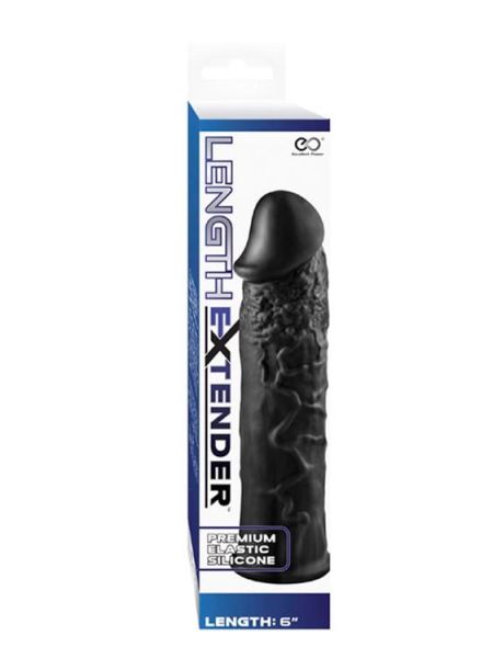 Stymulator-LENGTH EXTENDER SLEEVE 6INCH BLACK