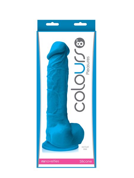 Dildo-COLOURS PLEASURES 8INCH BLUE - 2