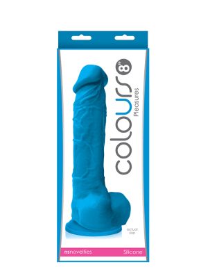 Dildo-COLOURS PLEASURES 8INCH BLUE - image 2