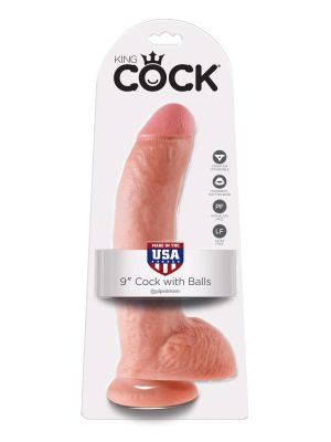 Dildo-COCK 9 INCH W/ BALLS FLESH - image 2