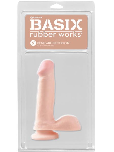 Dildo-BASIX 6"""" DONG W SUCTION CUP FLESH - 2