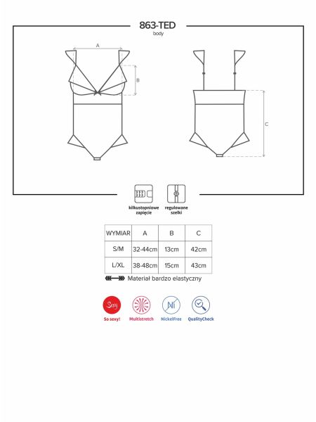 Body erotyczne falbanki koronki 863-TED-3 S/M - 5
