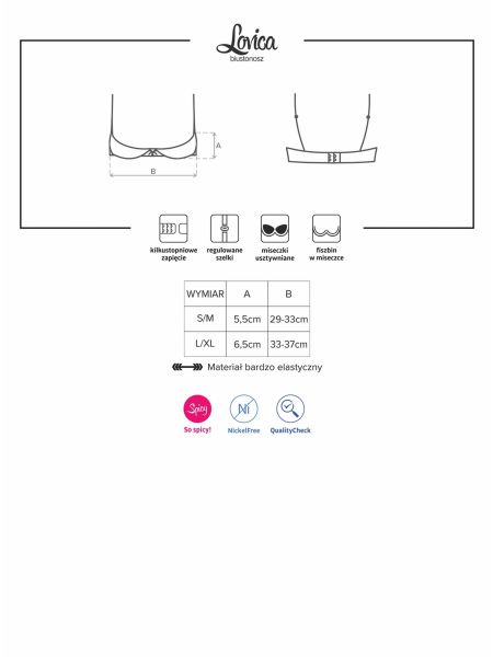 Erotyczny półbiustonosz otwarte miski Lovica L/XL - 6