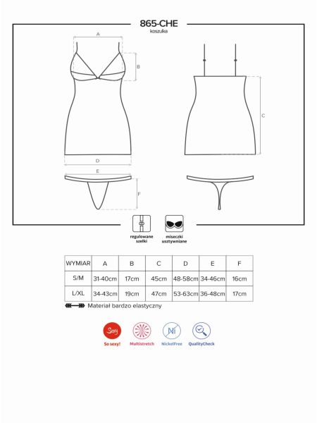 Kuszący komplet koszulka i stringi 865-CHE-1 S/M - 5