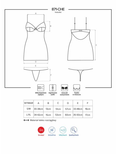 Zmysłowa koszulka i stringi komplet 871-CHE-2 S/M - 5