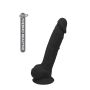 Dildo czarne realistyczne z jądrami i przyssawką 17,7 cm - 4