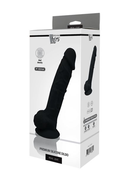 DREAM TOYS REAL LOVE DILDO 9INCH BLACK - 3