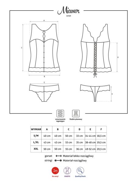 Uwodzicielski komplet gorset stringi Miamor L/XL - 7