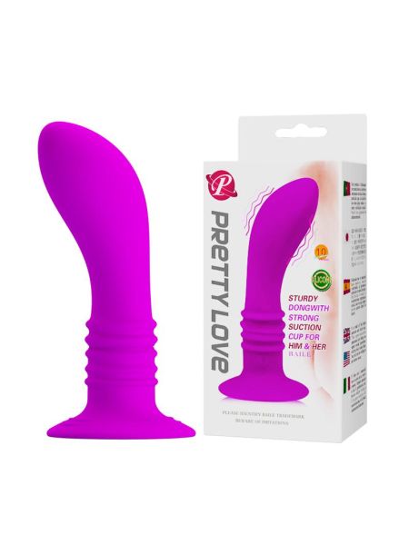 Masażer prostaty 10 wibracji fioletowy silikon 12 cm