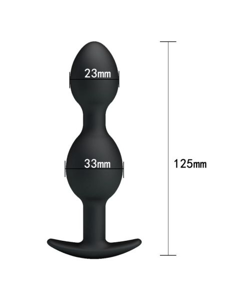 Korek analny silikon plug kulki w środku 12cm - 7