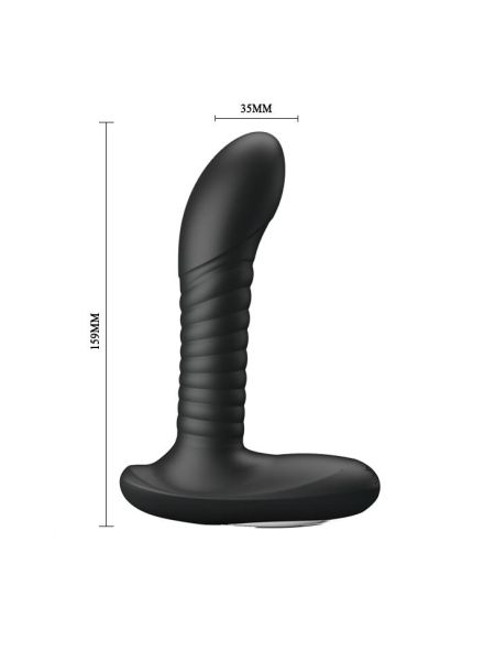 Masażer stymulator prostaty wibracje rotacje 12trybów USB 15cm - 4