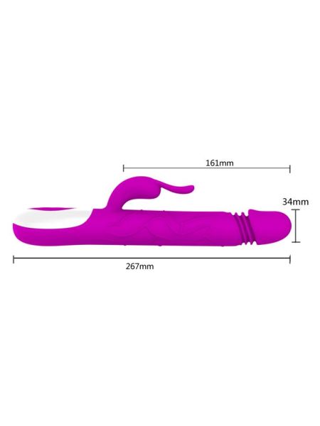 Wibrator królik ruchome kulki wagina łechtaczka USB 25cm 12 trybów - 6