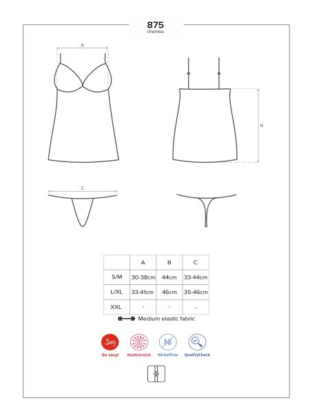 Siateczka koszulka i stringi komplet 875-CHE-1 L/XL - 5