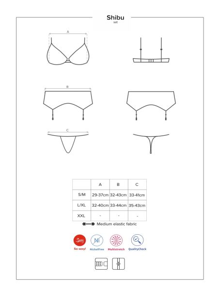 Biustonosz stringi pas erotyczny komplet Shibu S/M - 7