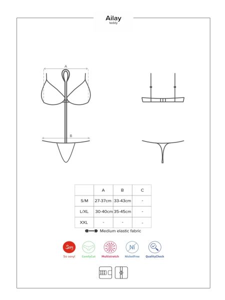 Biustonosz figi obroża komplet jak body Ailay L/XL - 7