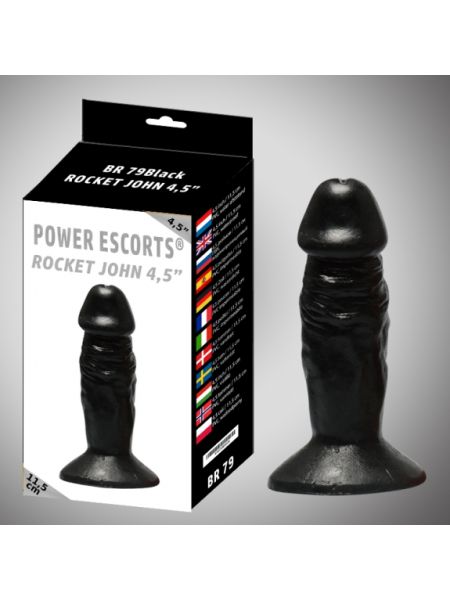 Rocket john 4,5 inch black realistic dildo 4,5 inch / 11,5 cm - 2