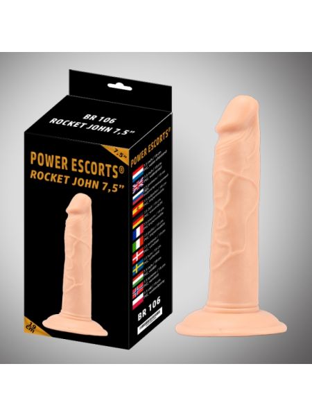 Gruby duży żylasty penis dildo z przyssawka 19 cm - 5