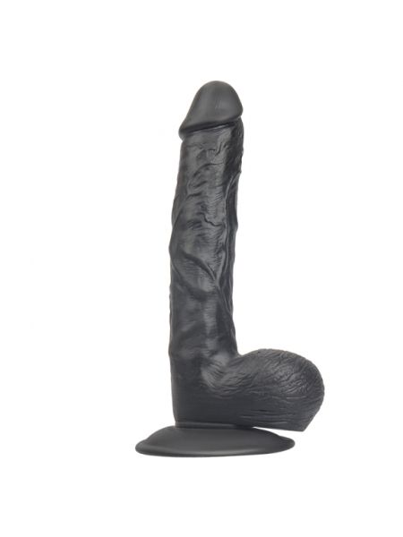 Realistyczne dildo czarne z przyssawką jak penis 23 cm