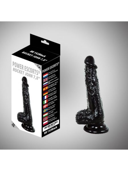 Rocket john black dildo 7,8 inch 20 cm