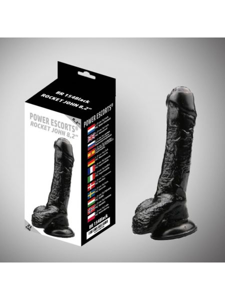 Rocket john black dildo 8,2 inch 21 cm