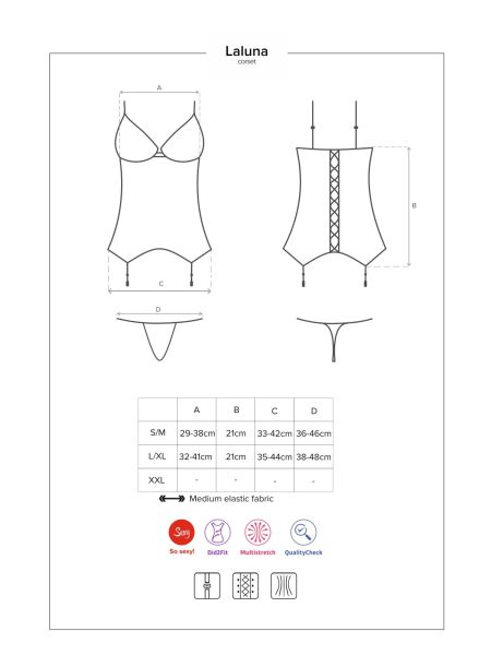 Podniecający komplet gorset stringi Laluna L/XL - 7