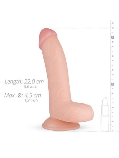 Realistyczne naturalne dildo penis z jądrami 22cm - 3